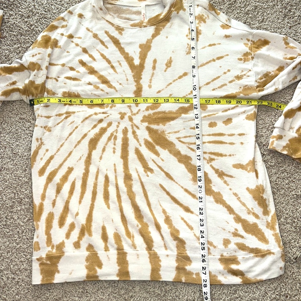 MY STORY Tie Dye Gold & Cream Lightweight SWEATSHIRT🌻Gently worn size MEDIUM😊 - Picture 6 of 6